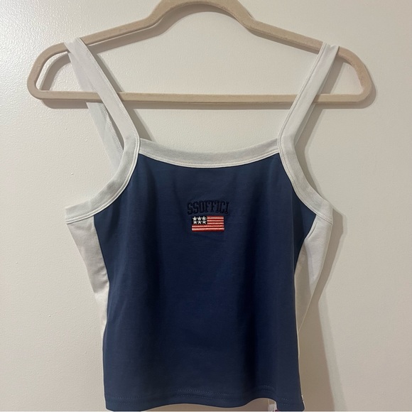 80s STYLE SPORTY AMERICANA CROPPED TANK - Picture 2 of 3